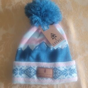 Locale Outdoor Youth  Knit Teal/light Pink Winter Stocking Hat